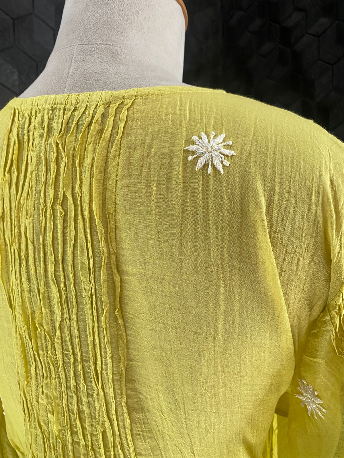 Mustard Yellow Chikankari Co-ord Set