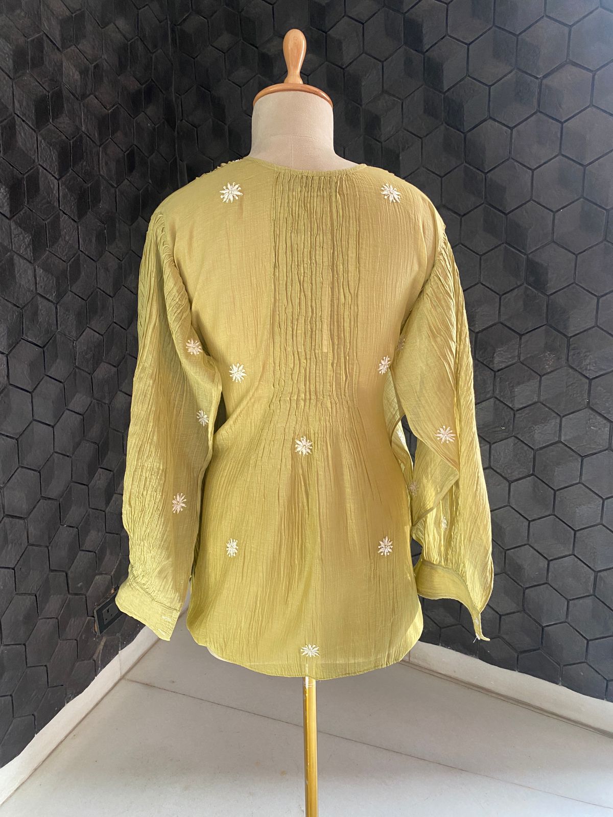 Olive Green Chikankari Co-ord Set