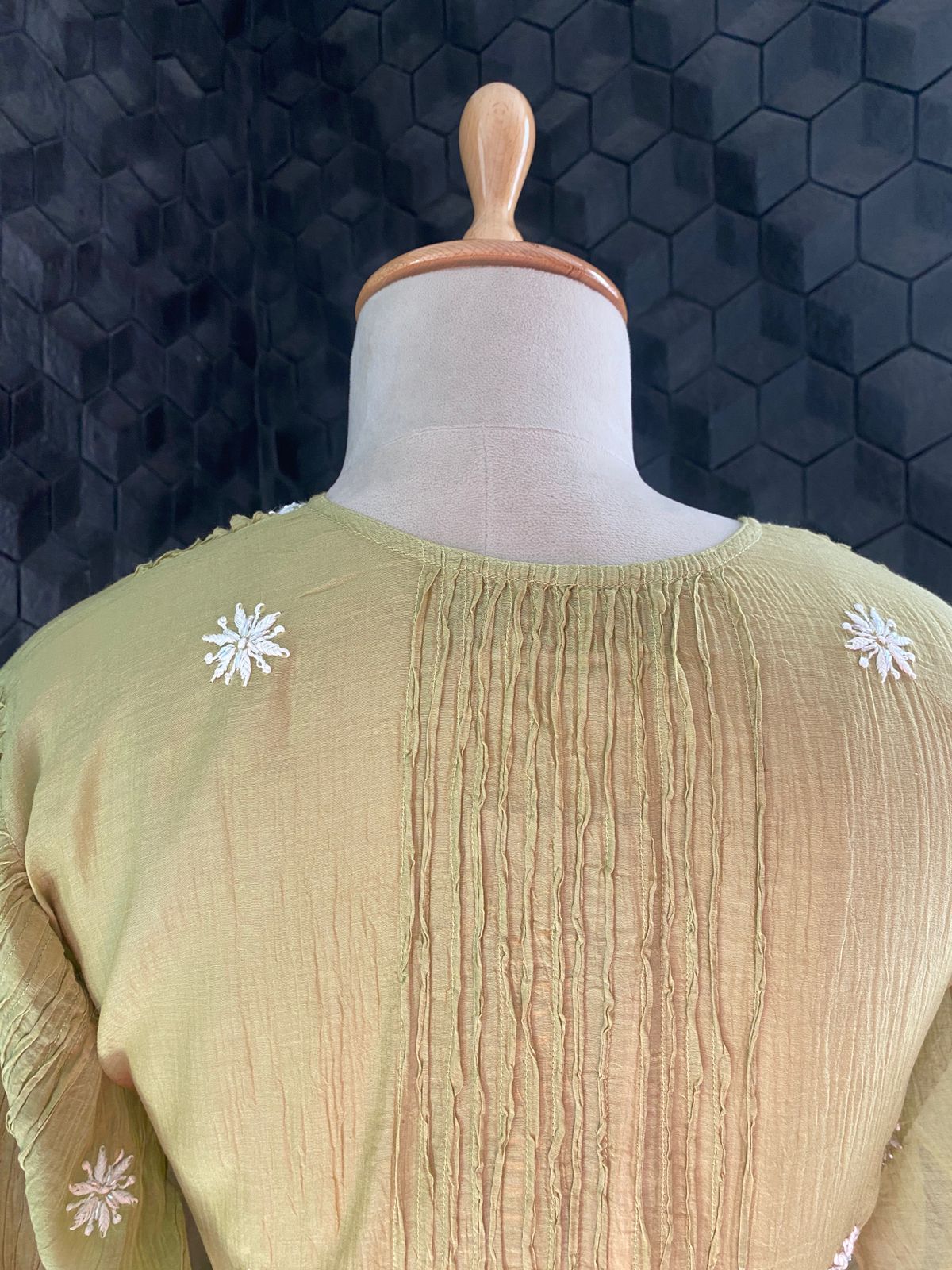 Olive Green Chikankari Co-ord Set