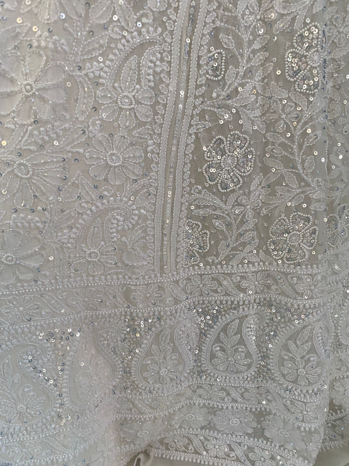 Ivory Chikankari Georgette Lehenga Set