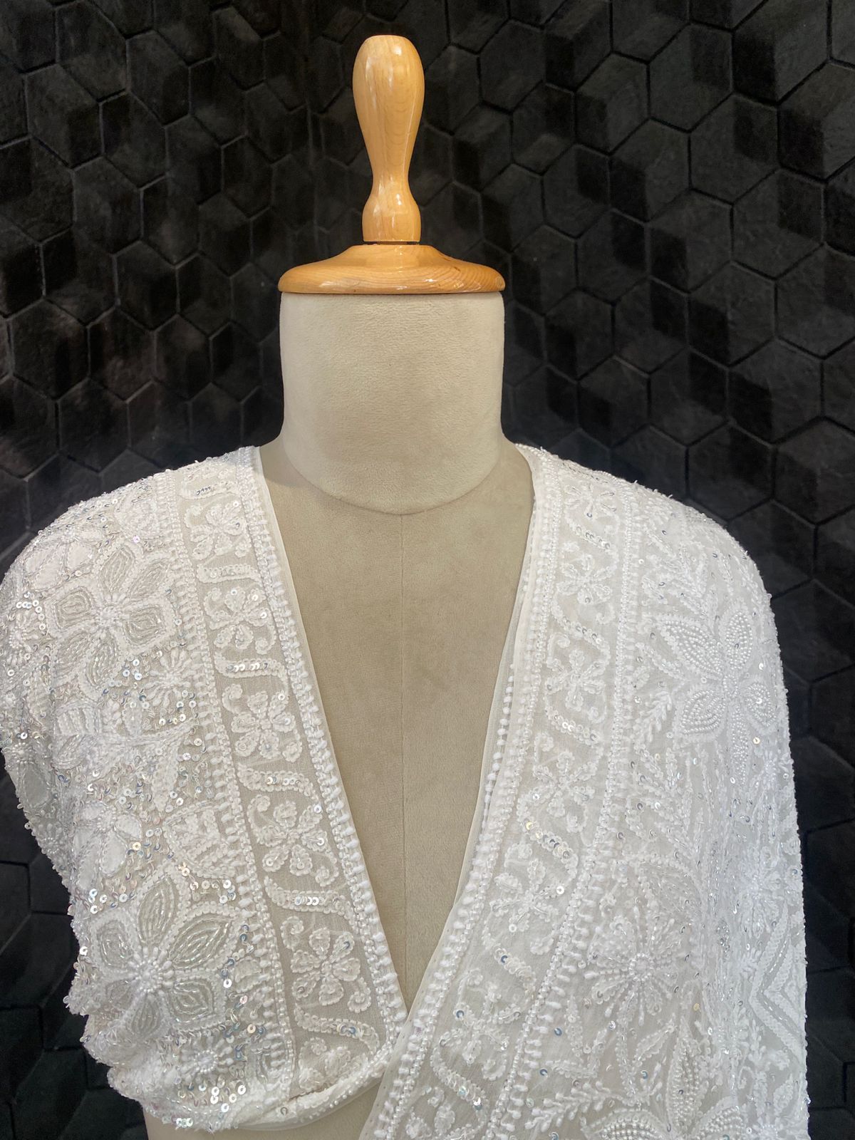 White Georgette Chikankari Lehenga Set