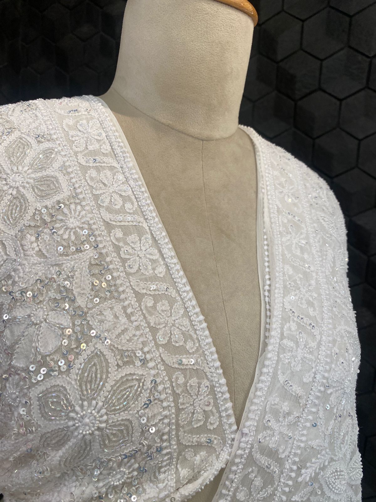 White Georgette Chikankari Lehenga Set