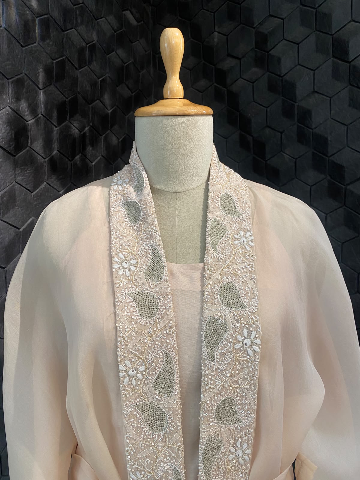 Peach Organza Co-Ord Set