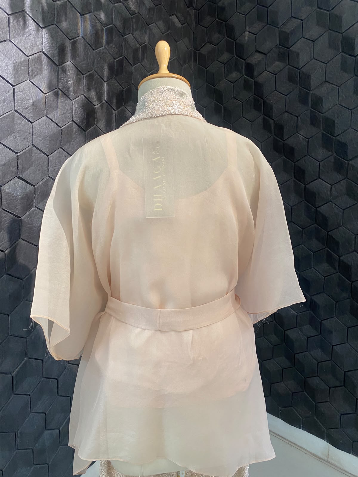 Peach Organza Co-Ord Set