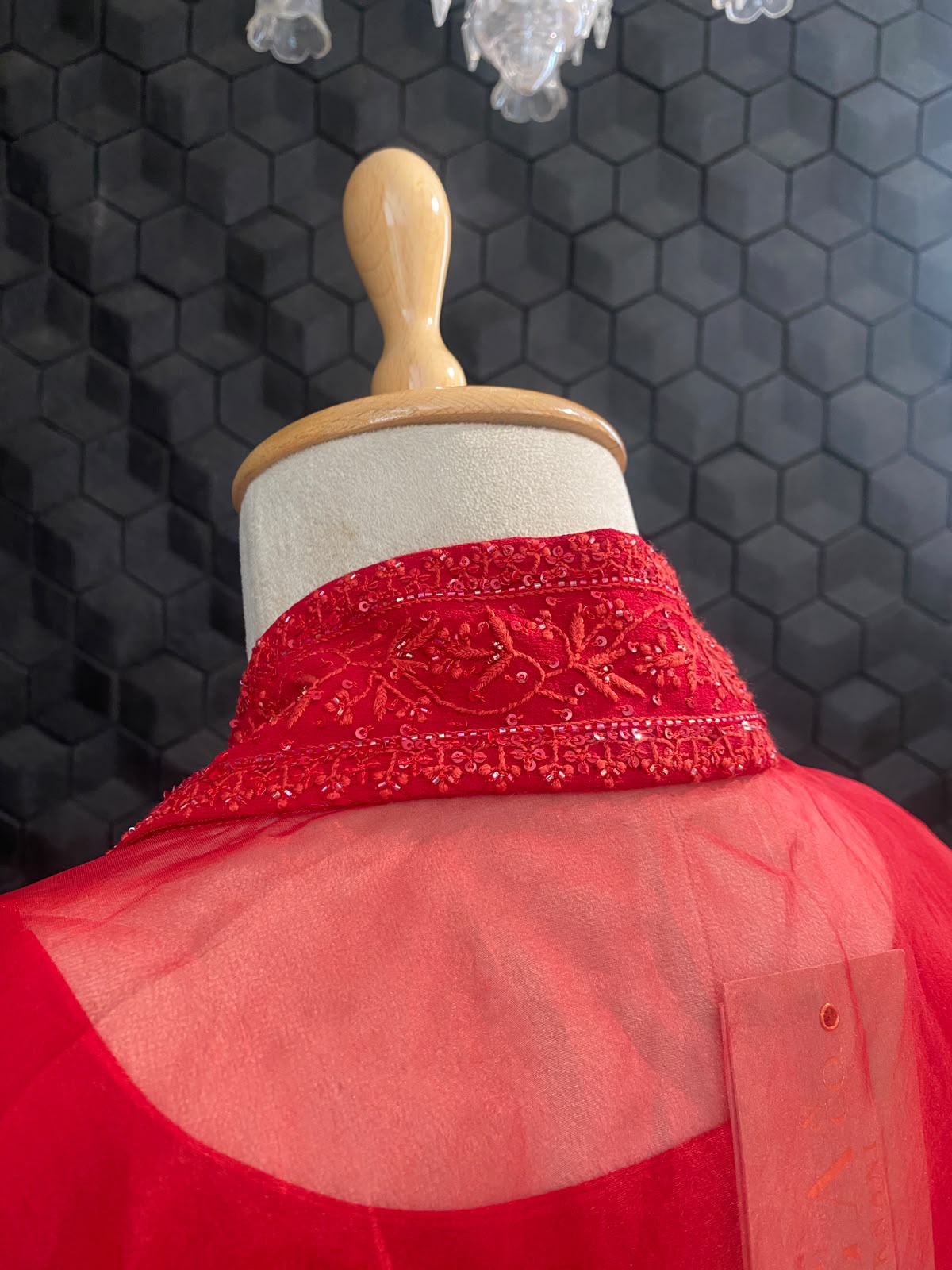 Red Organza Co-Ord Set
