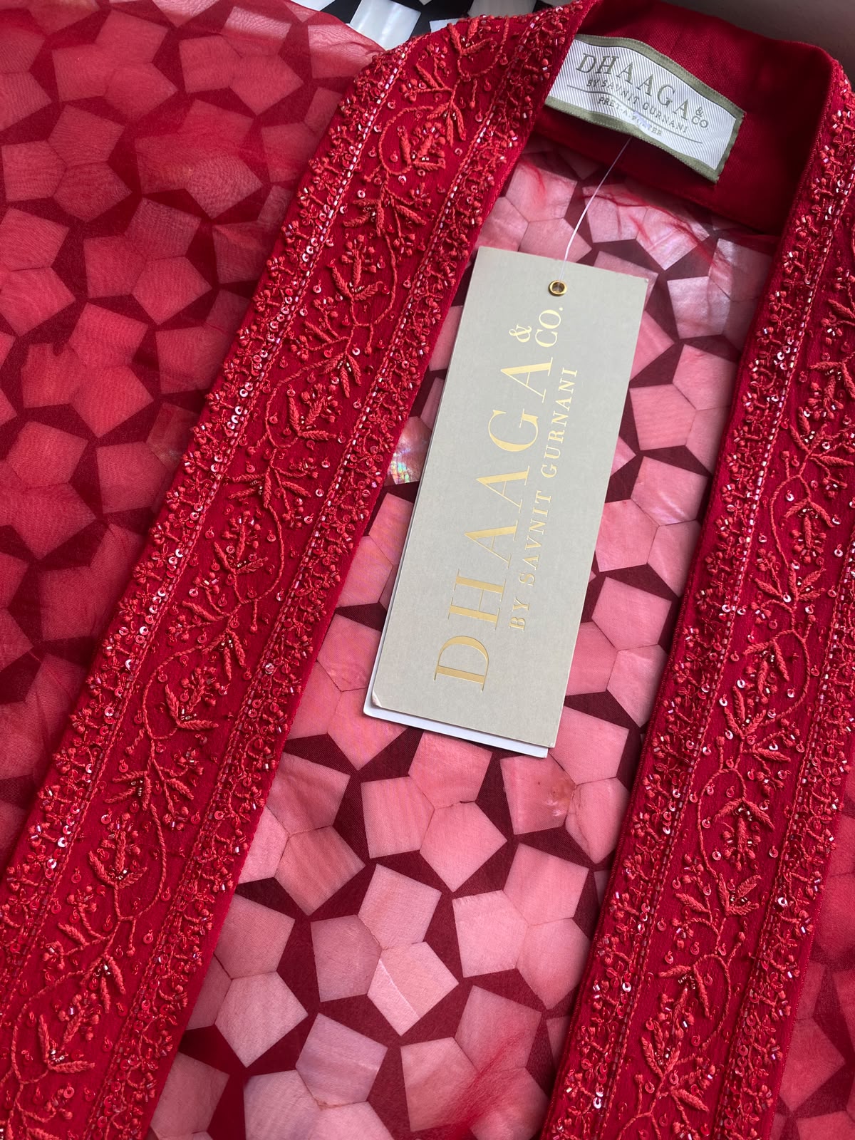 Red Organza Co-Ord Set
