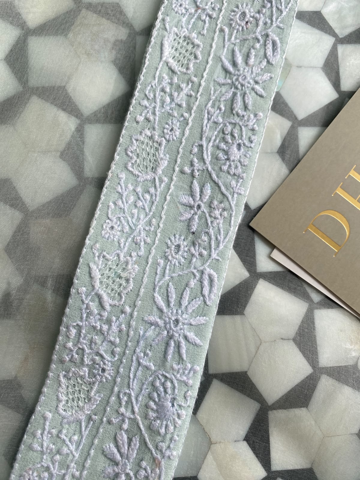 Sea Green Organza Chikankari Border Co-Ord Set