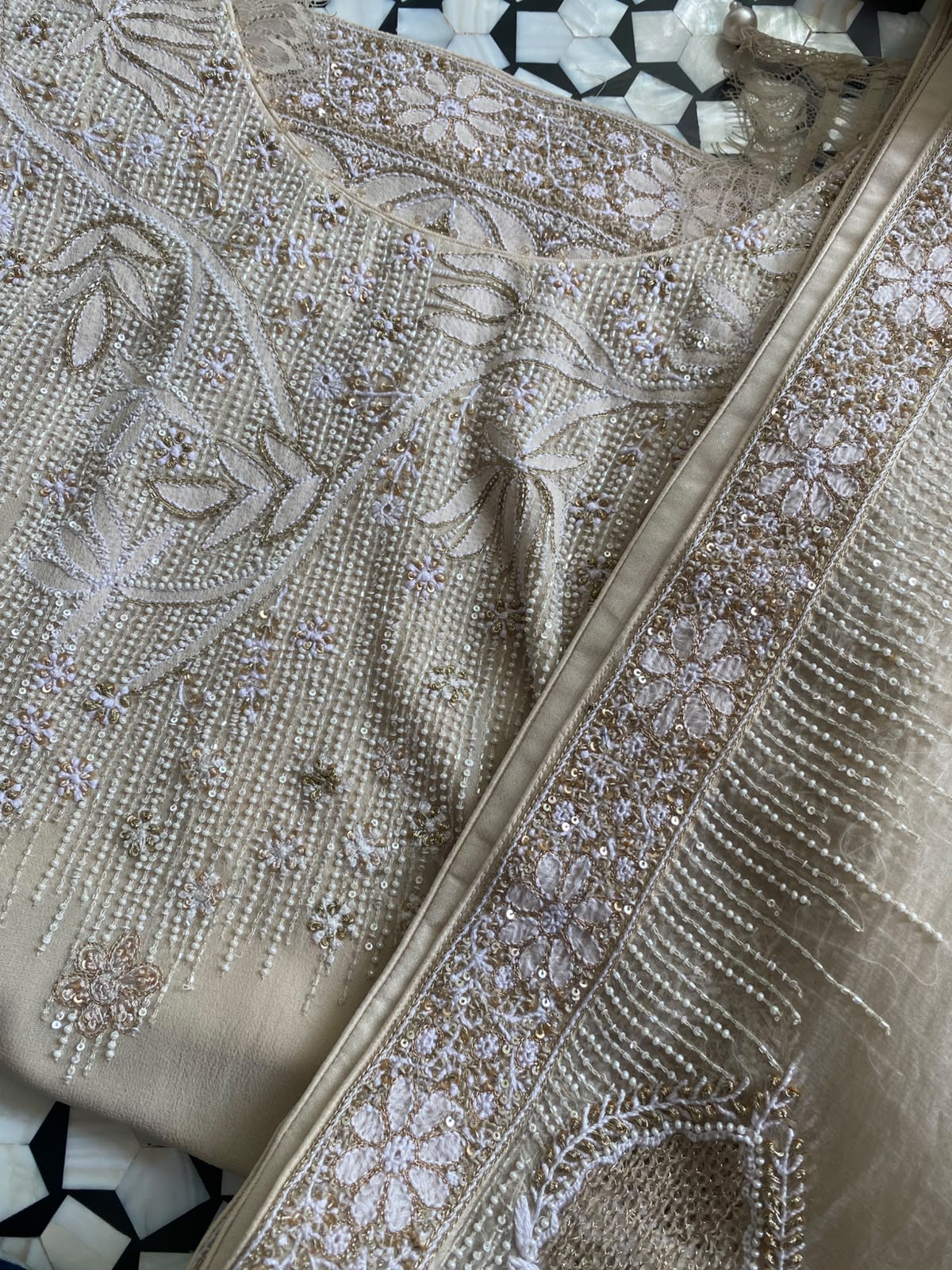 Ivory Intricate Chikankari Sharara Set
