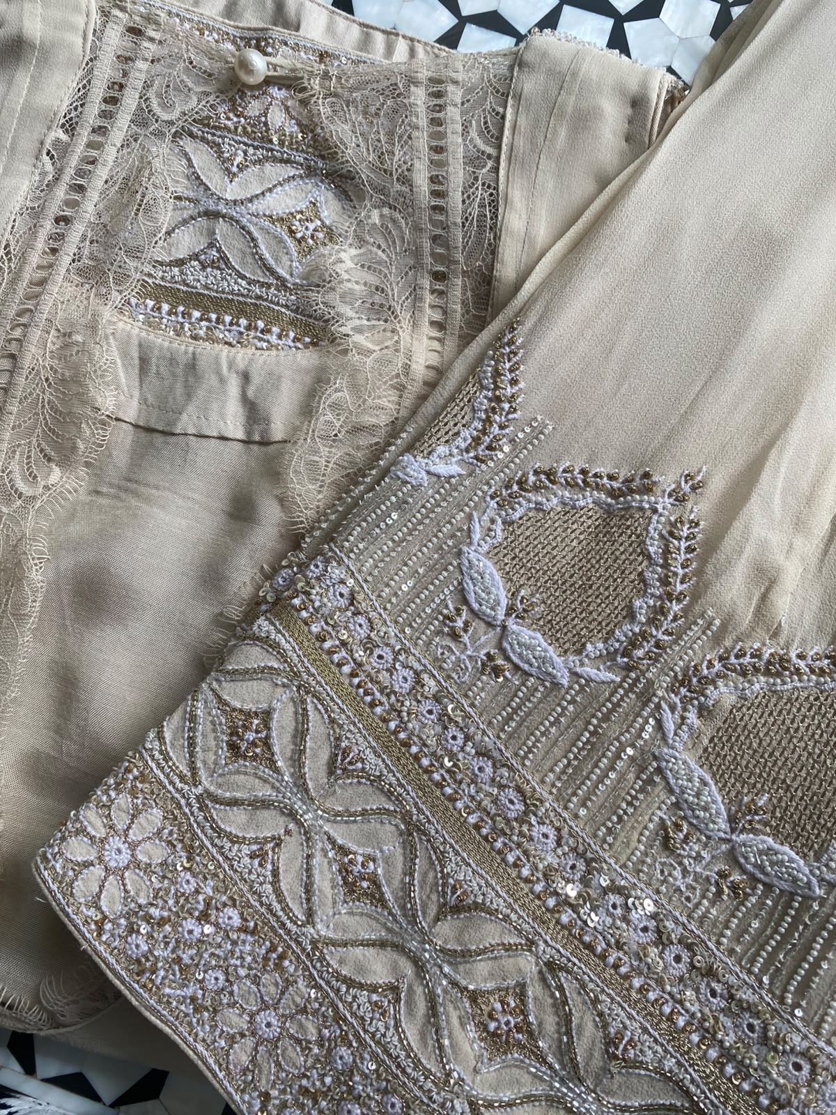 Ivory Intricate Chikankari Sharara Set