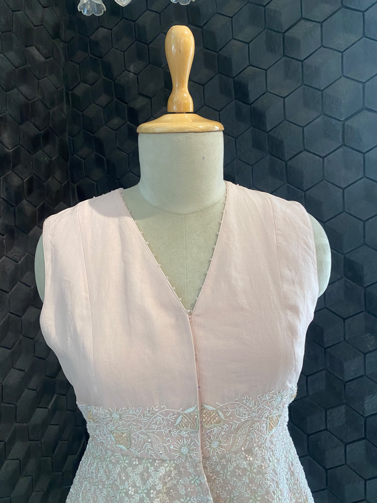 Pink Organza Chikankari Sharara Set