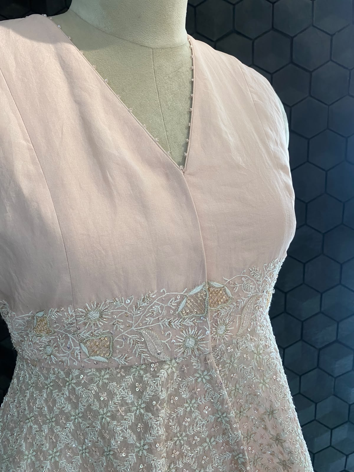 Pink Organza Chikankari Sharara Set