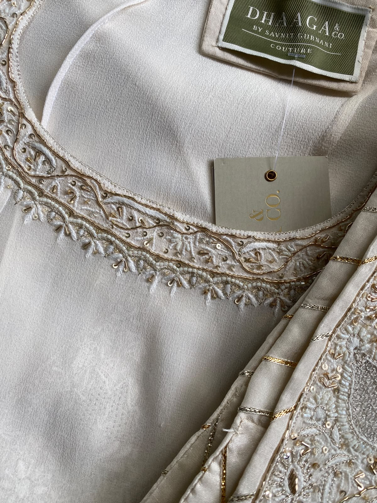 Ivory Georgette Embroidered Anarkali Set