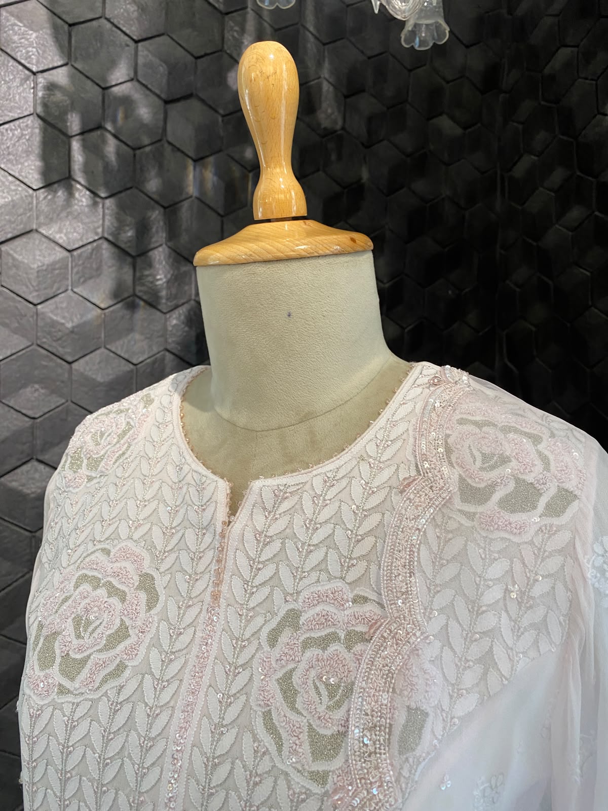 Pink Floral Embroidered Sharara Set