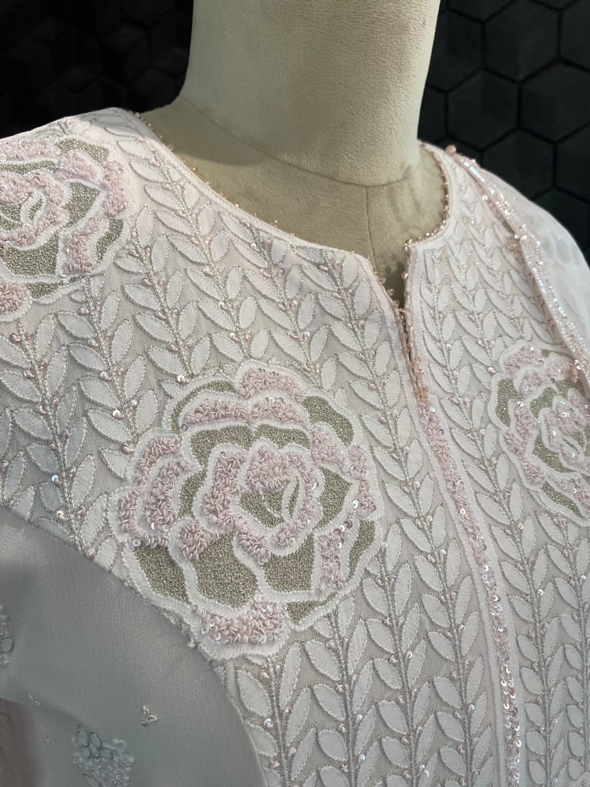 Pink Floral Embroidered Sharara Set