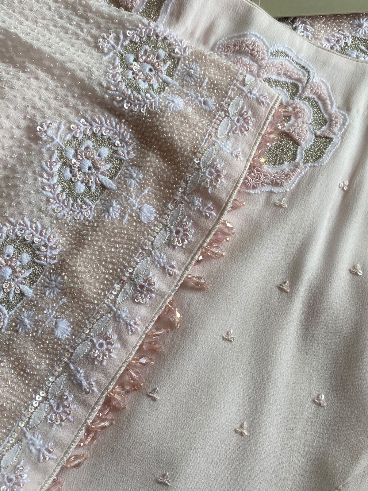 Pink Floral Embroidered Sharara Set
