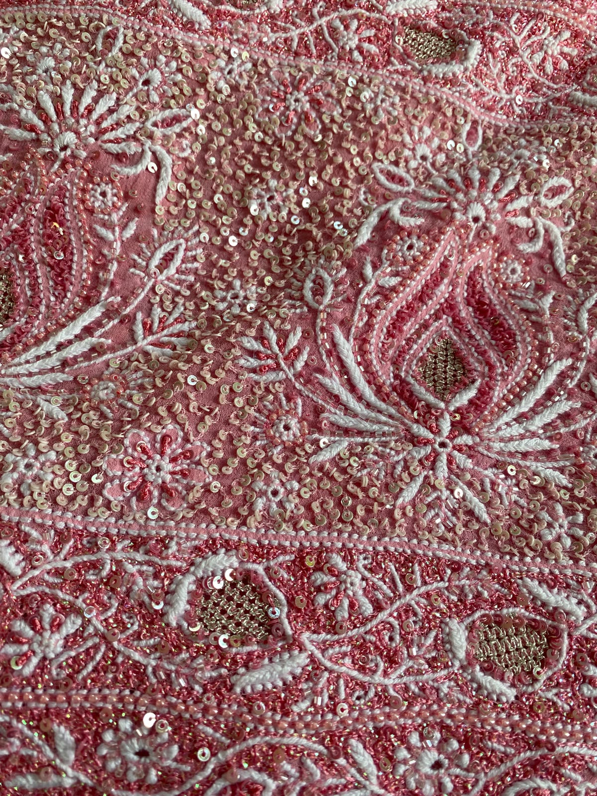 Pink Embroidered Georgette Lehenga Set