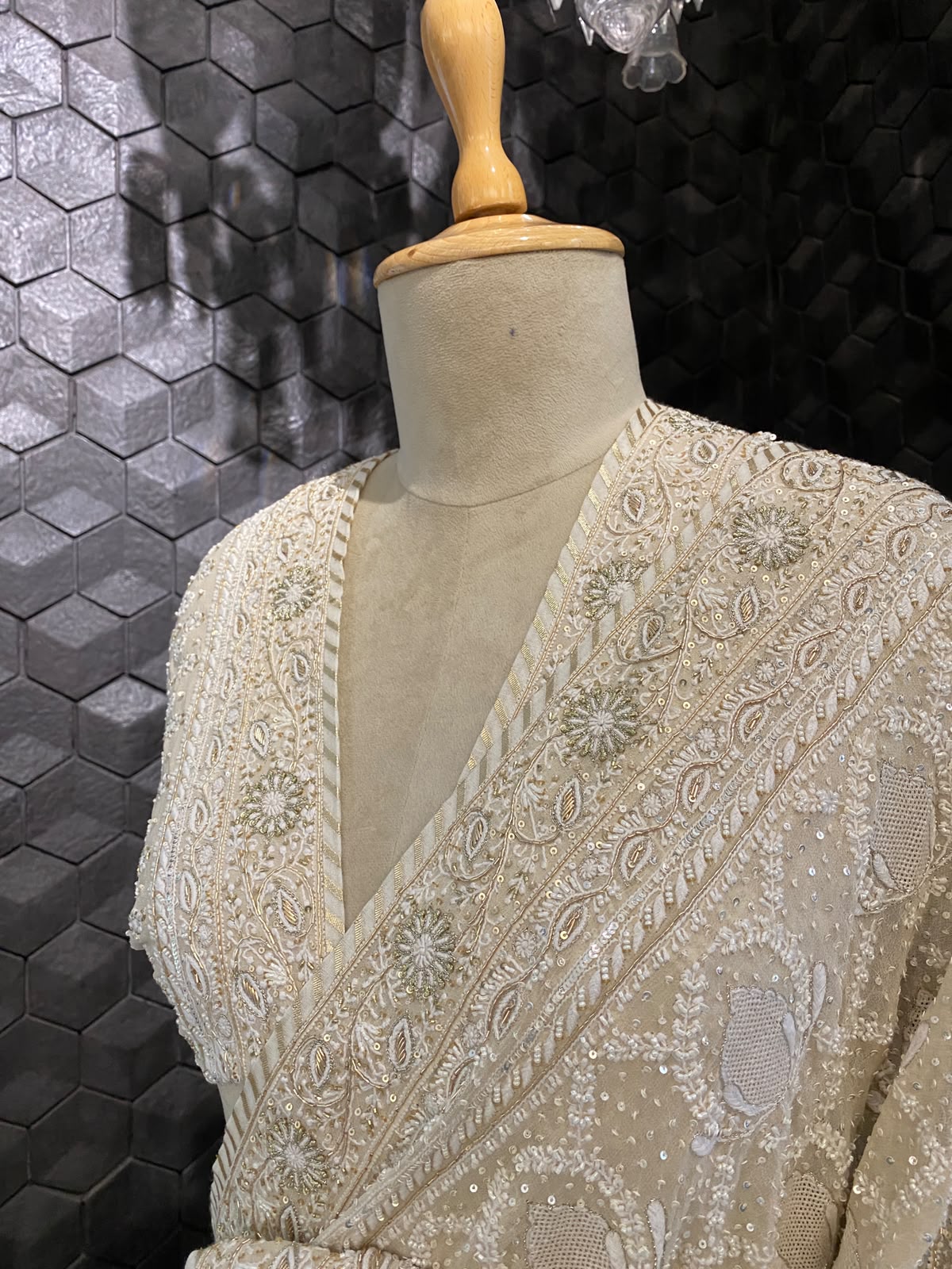 Ivory Noor Georgette Saree
