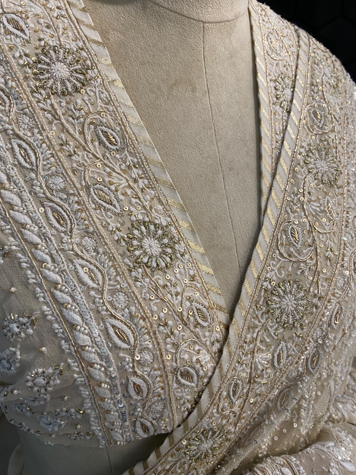 Ivory Noor Georgette Saree