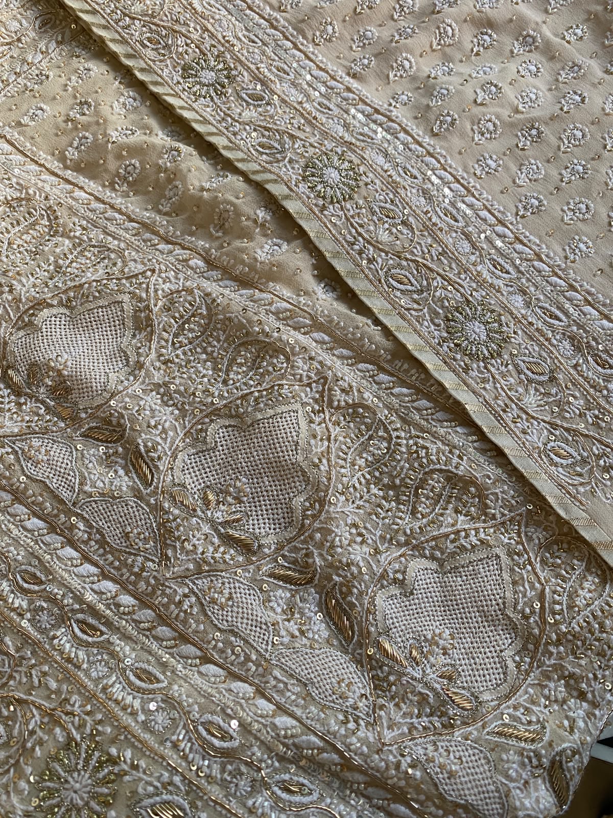 Ivory Noor Georgette Saree