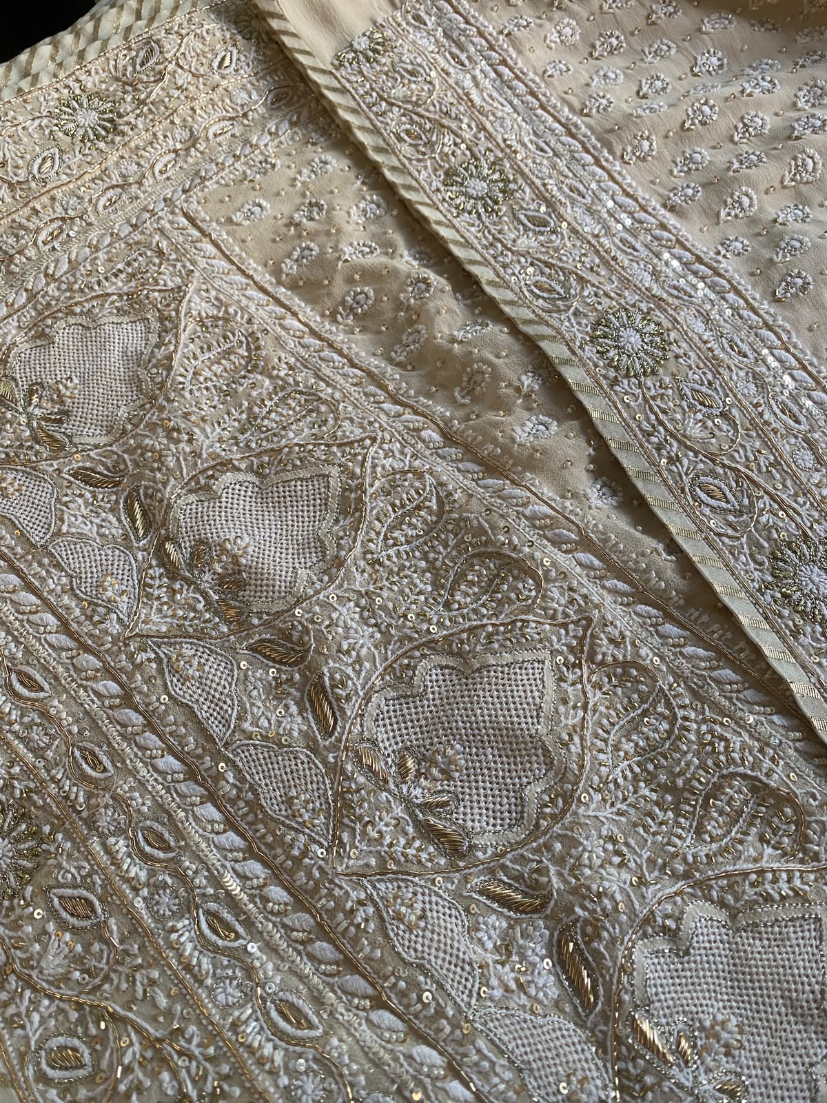 Ivory Noor Georgette Saree