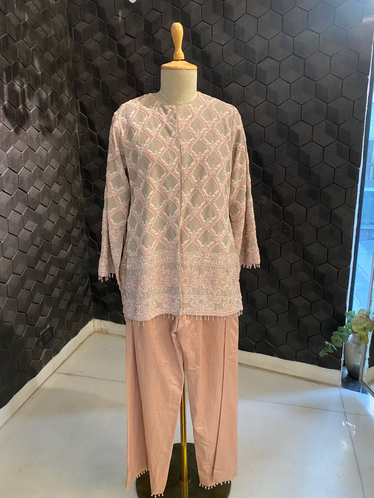 Blush Pink Gilet Set