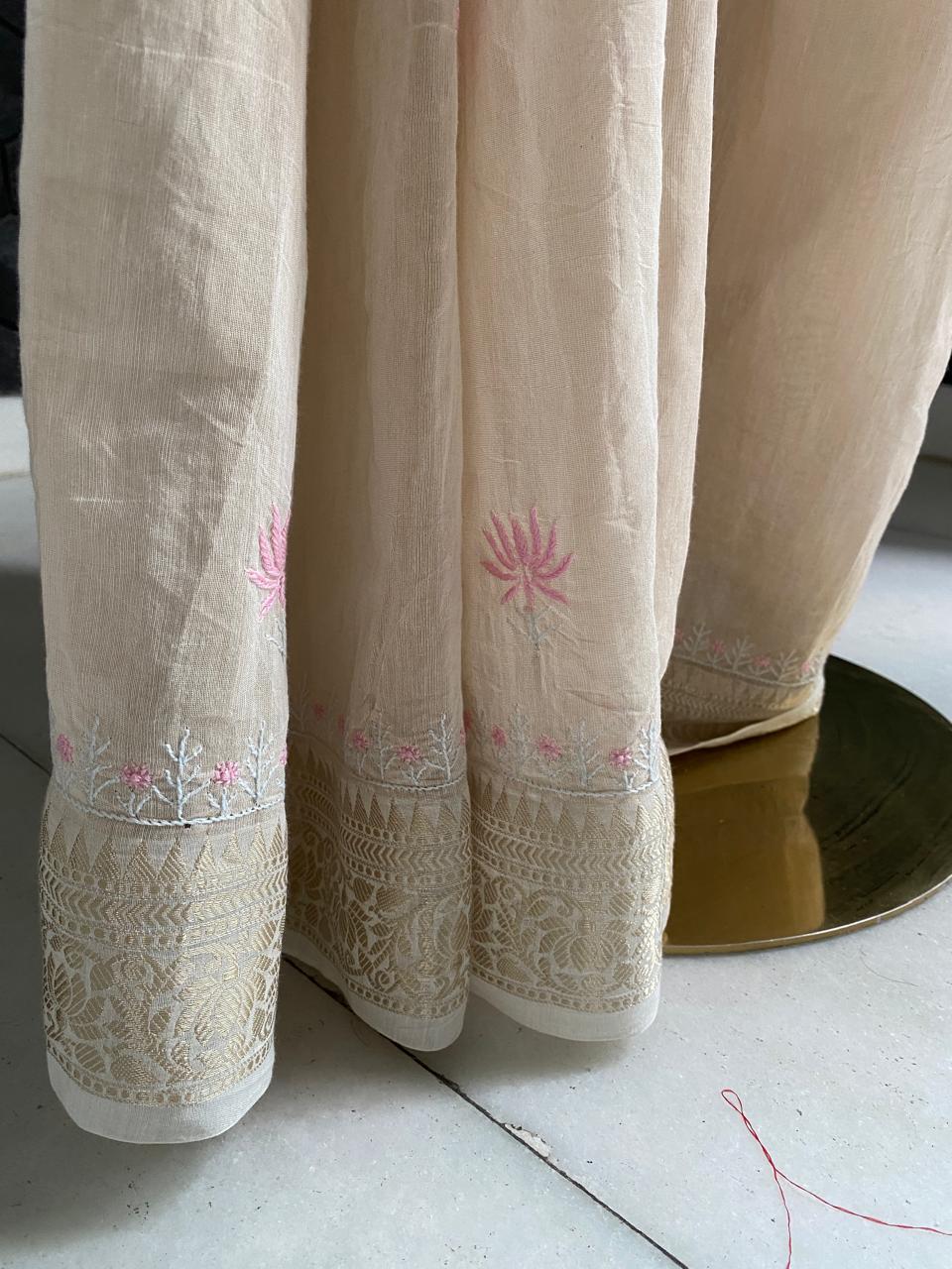 Ivory Tissue Saree