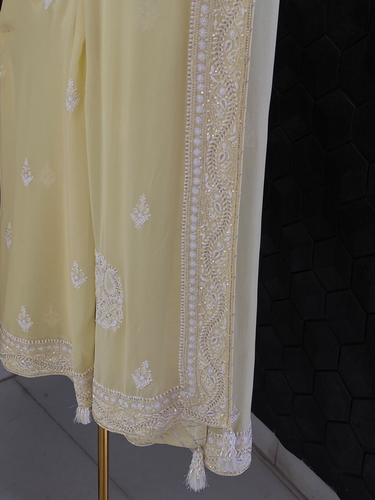 Yellow Chikankari Georgette Kurta Set