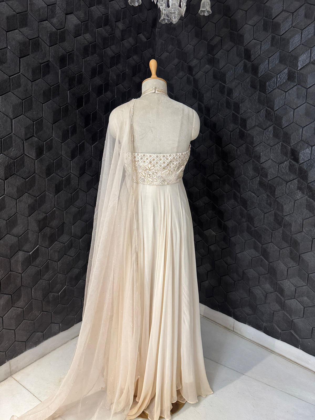 Ivory Halter Neck Dress