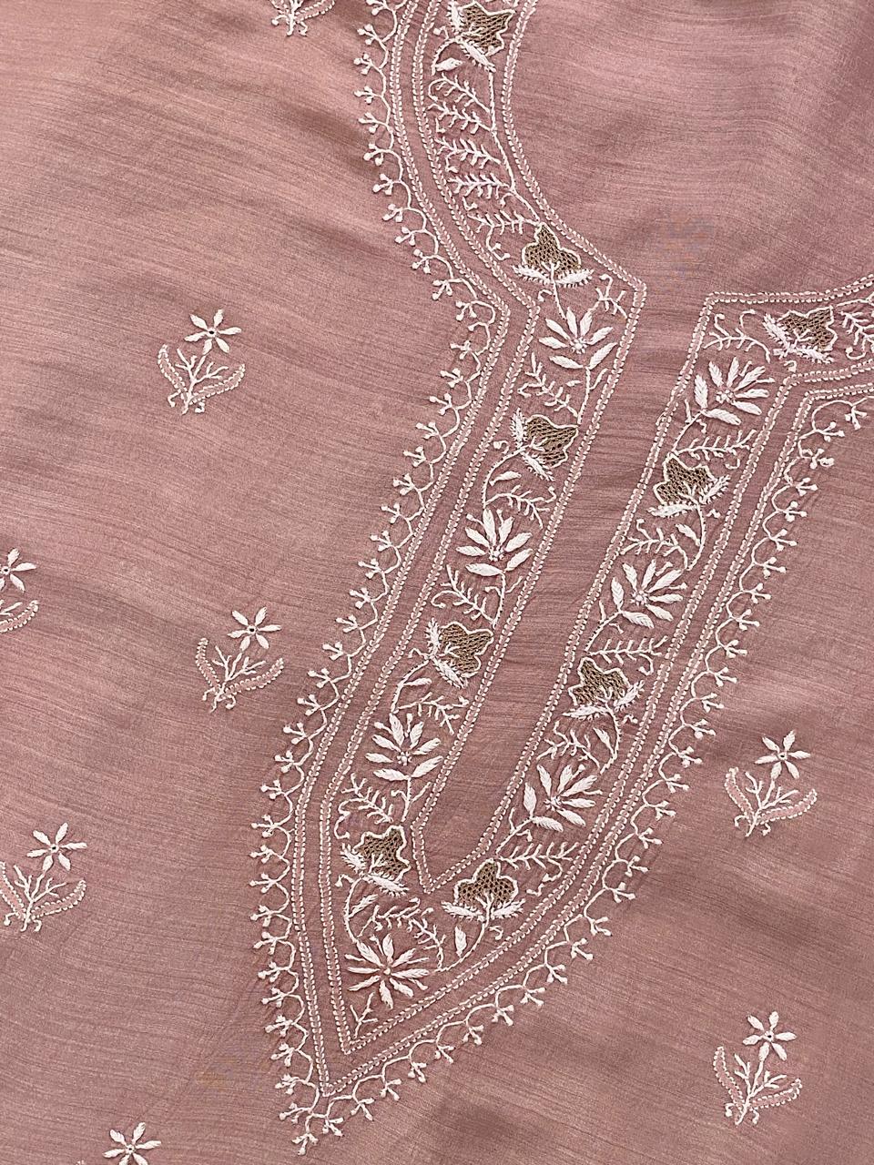 Rose Gold Moonga Silk Men's Kurta