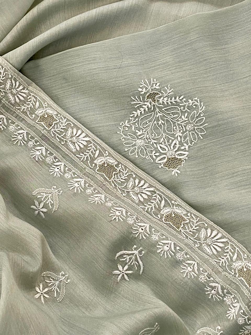 Sage Green Moonga Silk Mens Kurta
