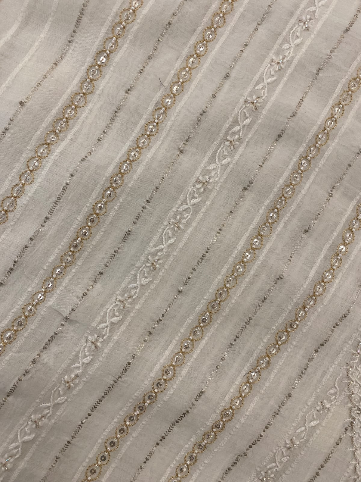 White & Gold Mul Chanderi Men's Kurta