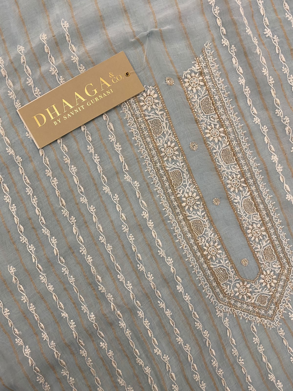 Sky Blue Mul Chanderi Men's Kurta