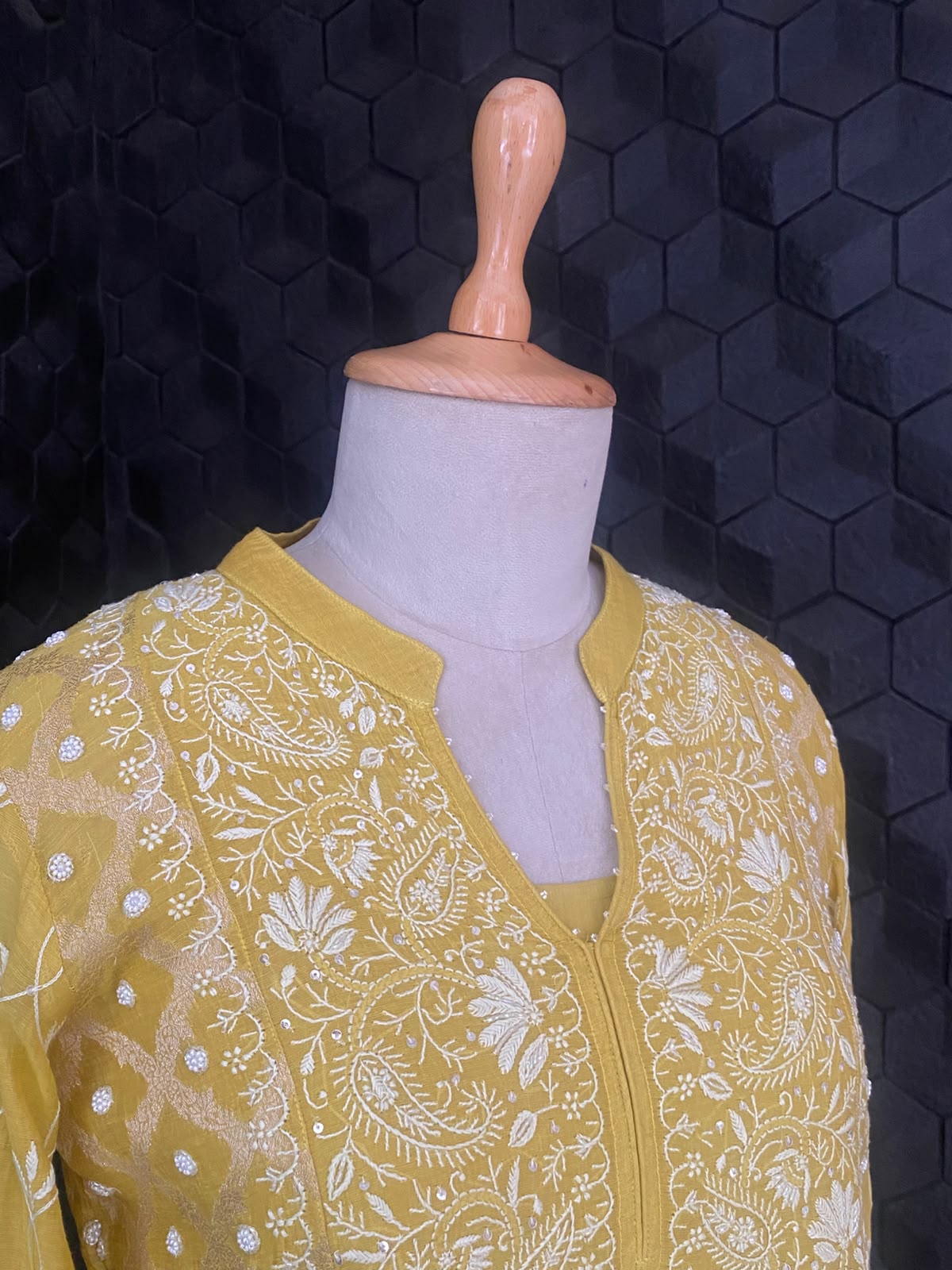 Lime Green Tissue Chikankari Co-ord Set