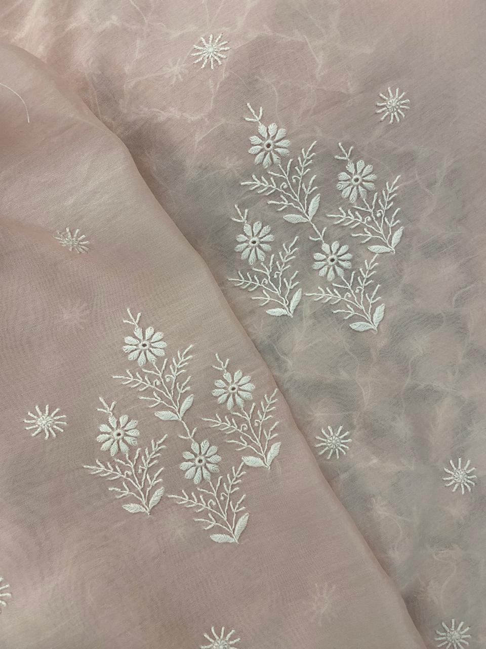 Blush Pink Mul Chanderi Fabric