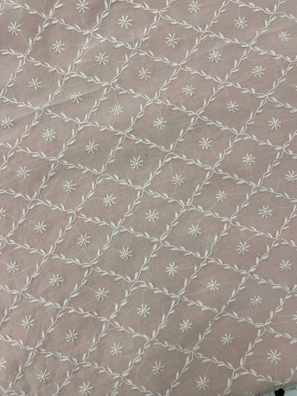Blush Pink Mul Chanderi Fabric