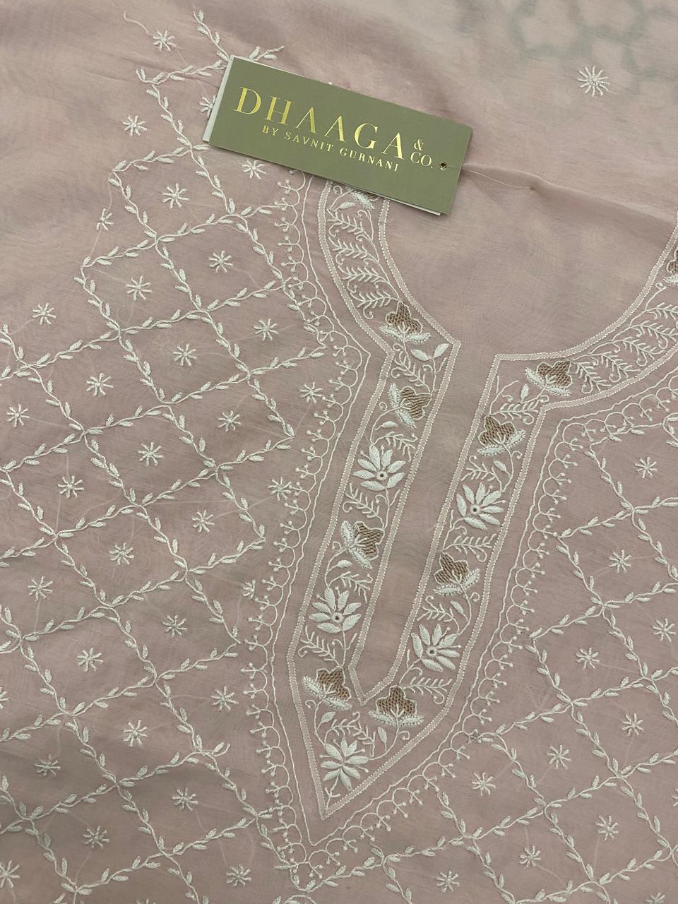 Blush Pink Mul Chanderi Fabric