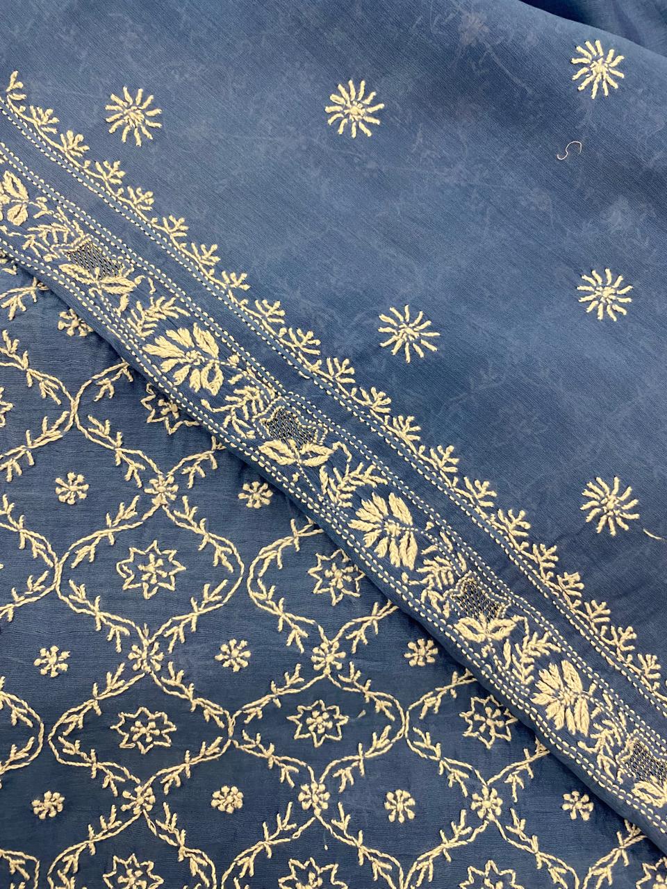 Cobalt Blue Chanderi Men's Kurta