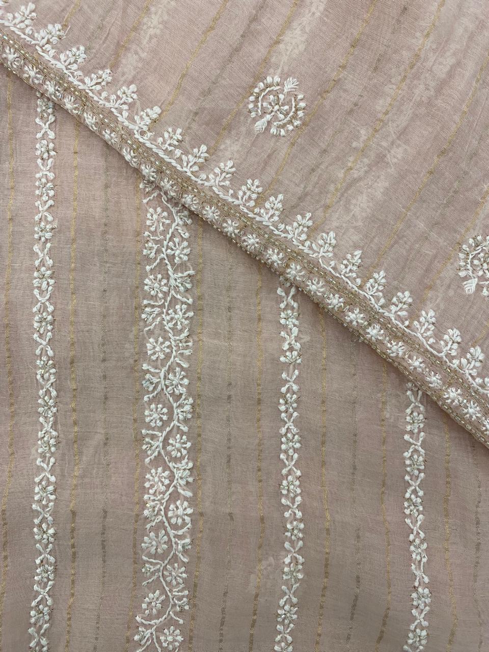 Blush Pink Striped Mul Men's Kurta