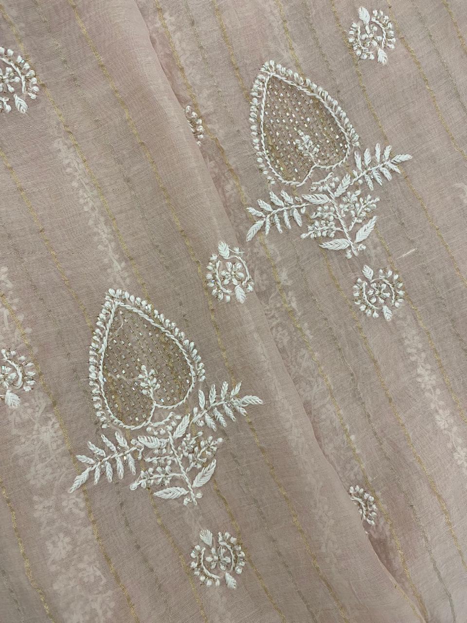 Blush Pink Striped Mul Men's Kurta
