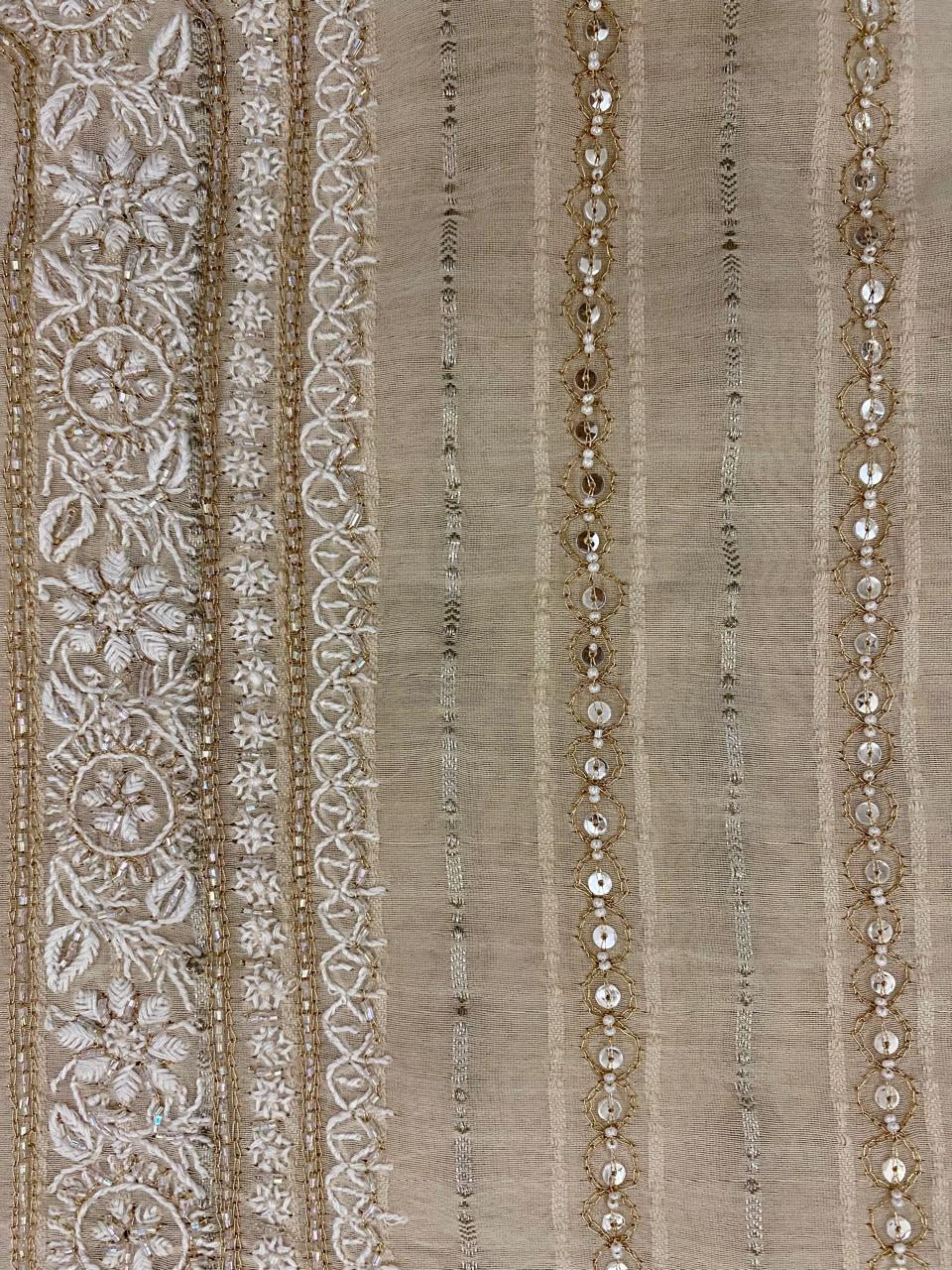 Beige Mul Chanderi Heavy Men's Kurta