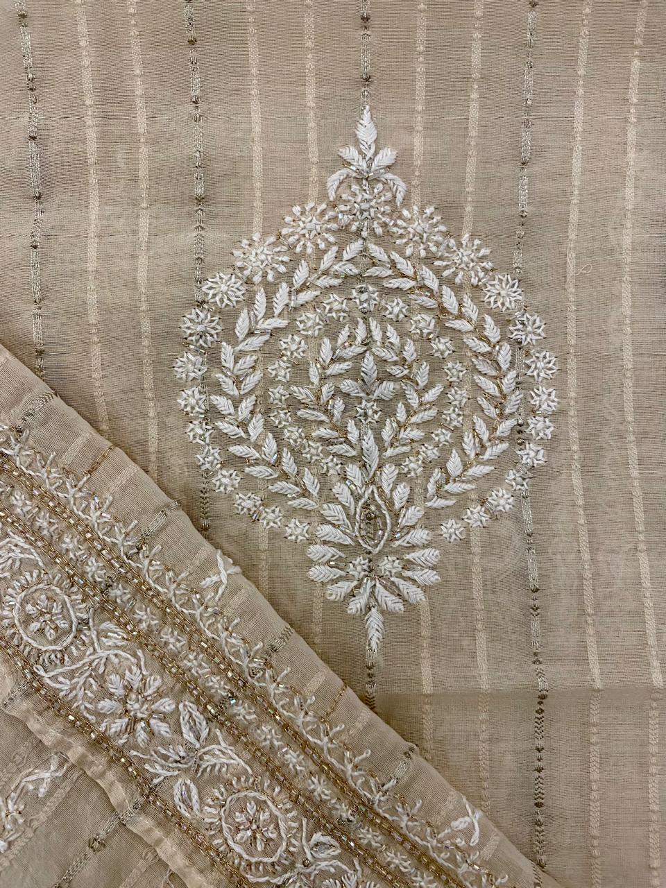 Beige Mul Chanderi Heavy Men's Kurta