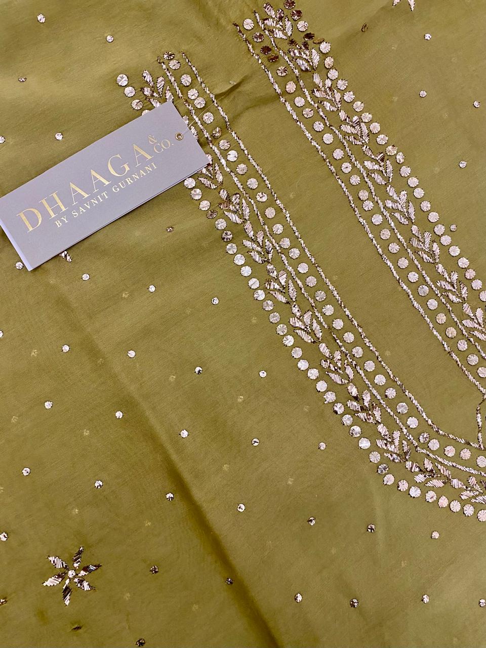 Olive Green Pitta Men's Kurta