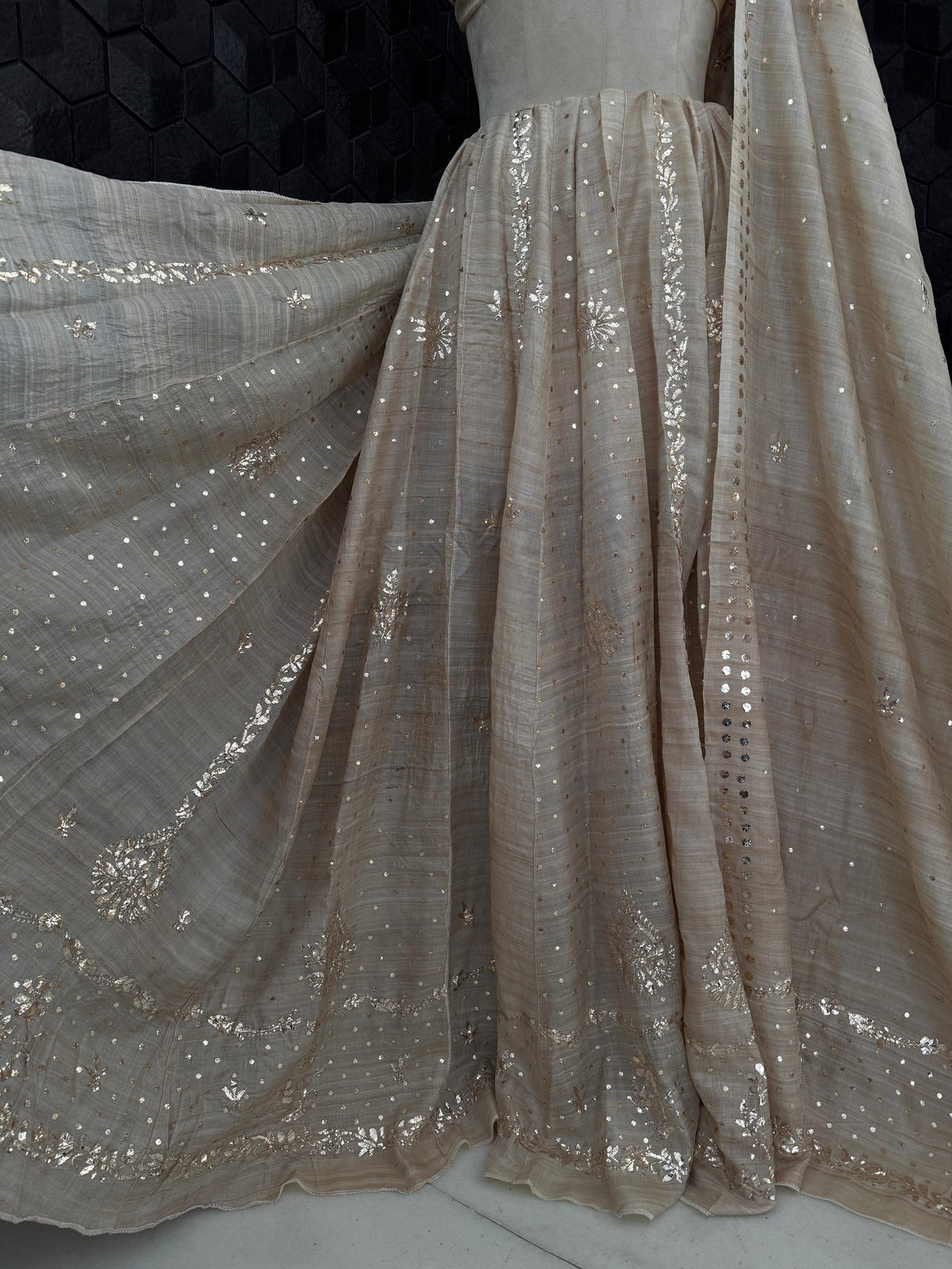 Moonga Silk Mukaish Lehenga Set