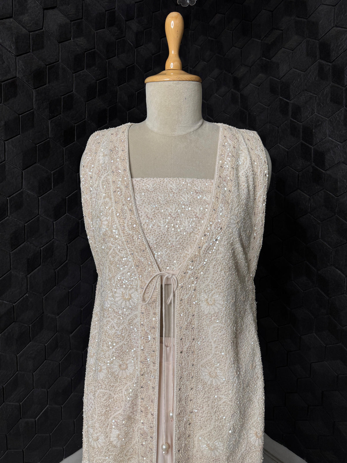 Ivory & Gold Long Jacket set