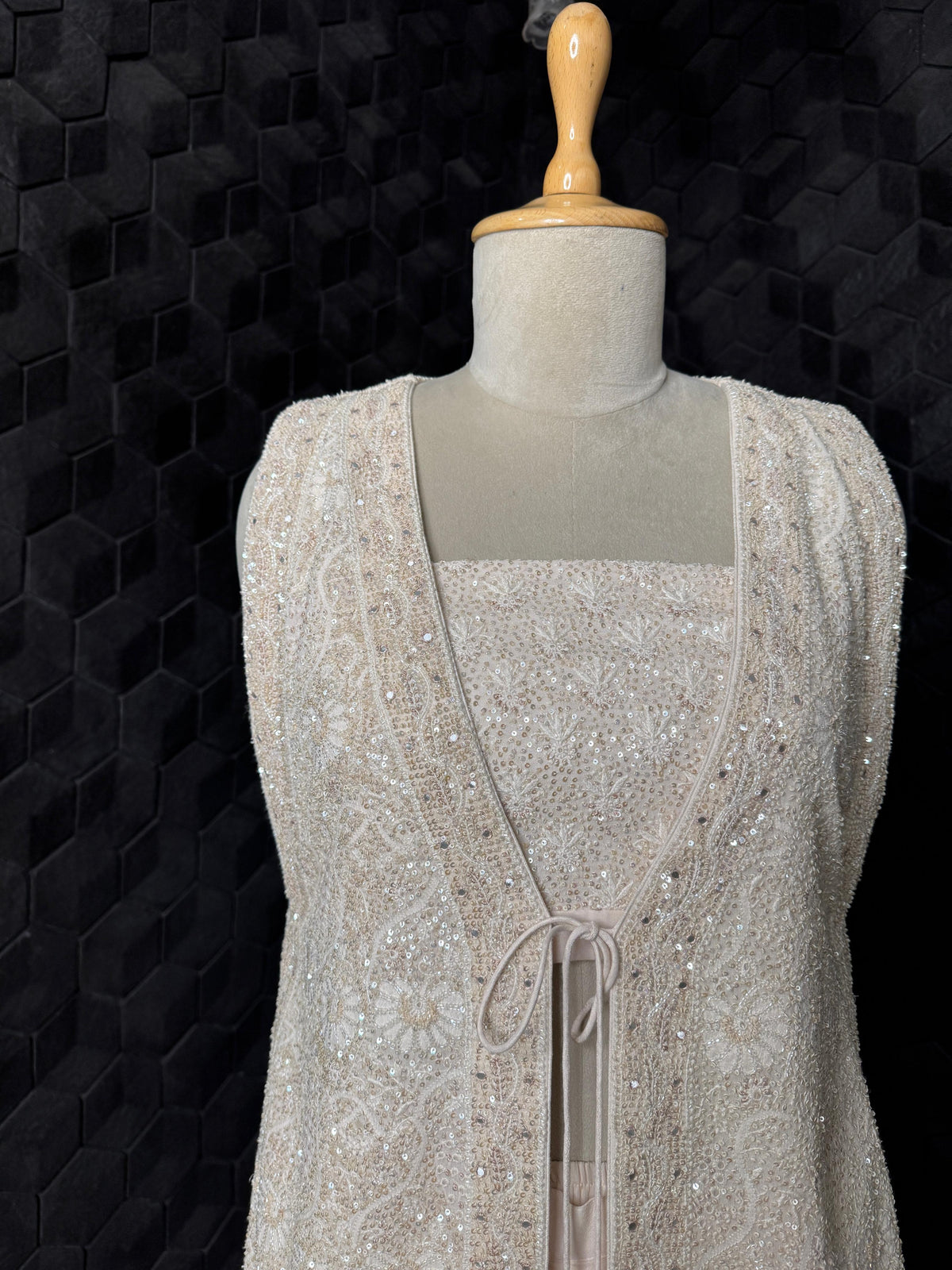 Ivory & Gold Long Jacket set