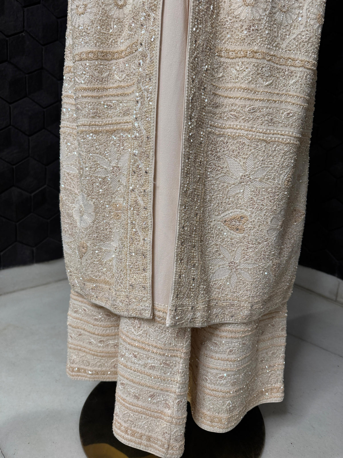 Ivory & Gold Long Jacket set