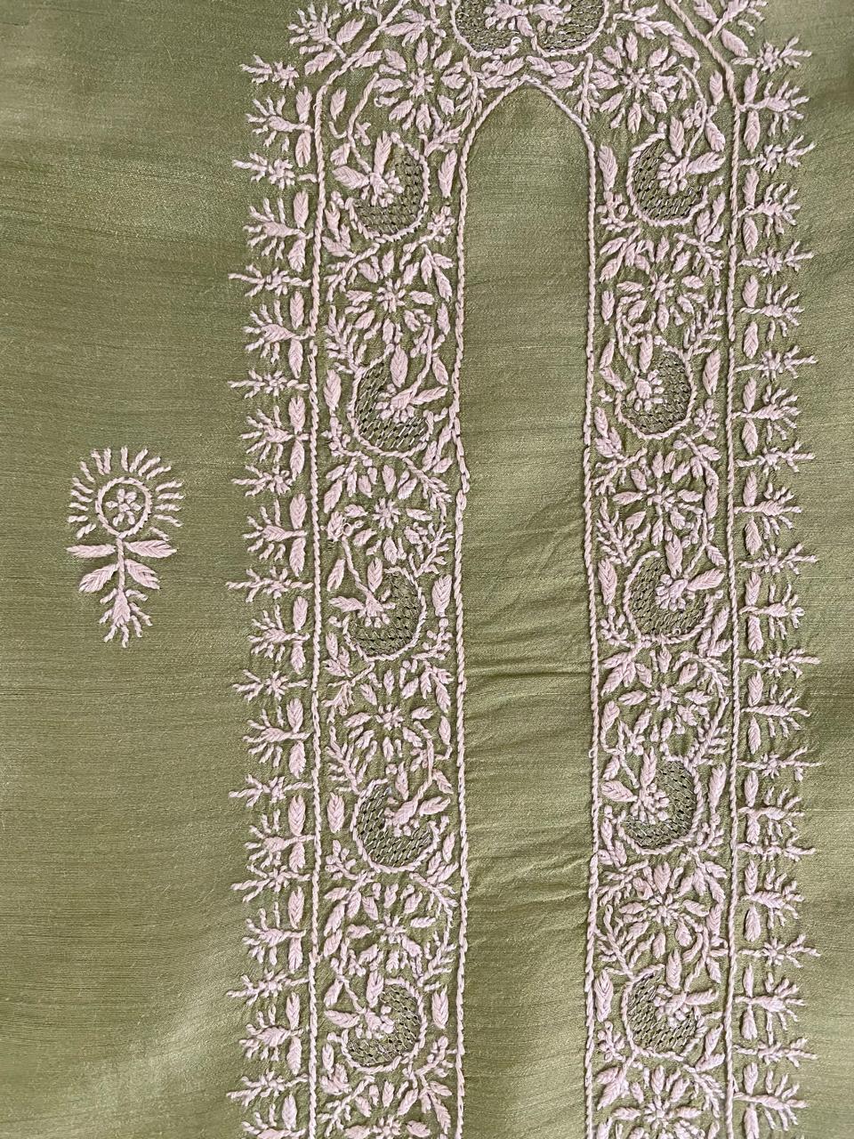 Green Moonga Silk Men's Kurta