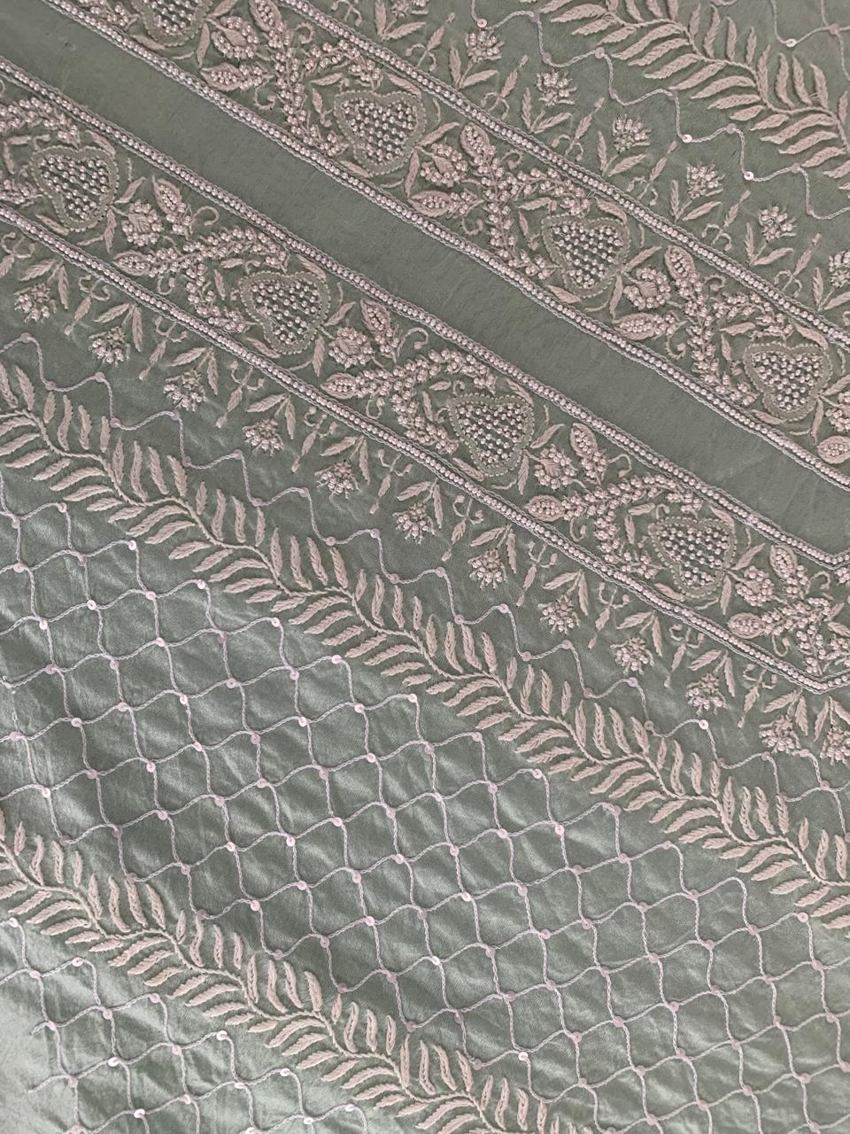Sea Green Chanderi Men's Kurta