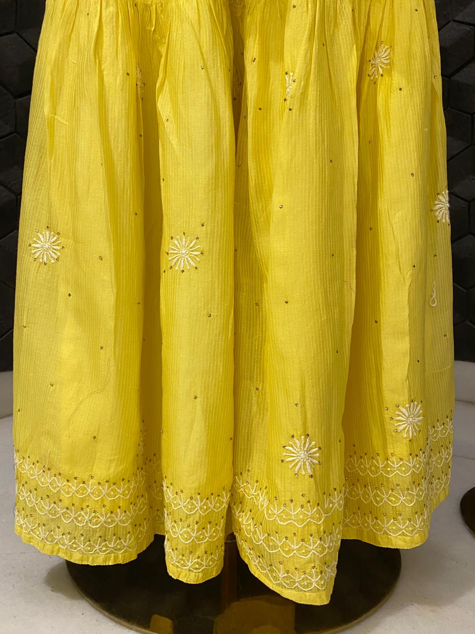 Yellow Mukaish & Chikankari and Mukaish Sharara Set