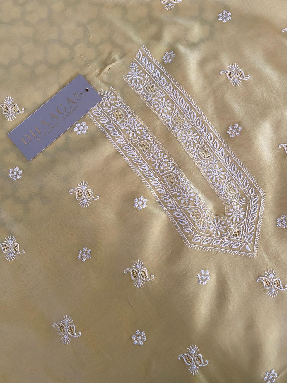 Pastel Yellow Chanderi Men's Kurta